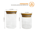 thumbnail image 5 of 4 Pack Recipientes Herméticos de Vidrio con Tapa de Bambú, 5 of 5