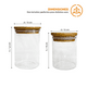 thumbnail image 5 of 4 Pack Recipientes Herméticos de Vidrio con Tapa de Bambú, 5 of 5