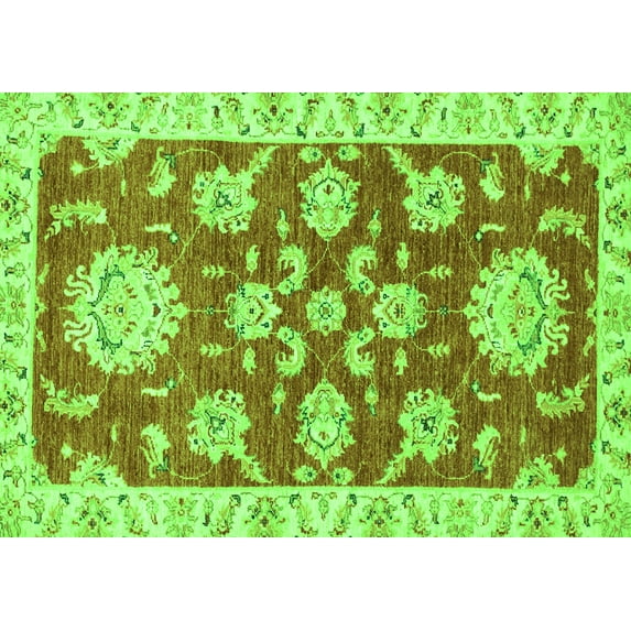 Ahgly Company Indoor Rectangle Oriental Green Traditional Area Rugs, 8' x 12'