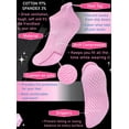 thumbnail image 3 of RATIVE Anti Slip Non Skid Barre Yoga Pilates Hospital Ankle Socks with grips for Adults Men Women (Small, 3-pairs/black+grey+pink), 3 of 6