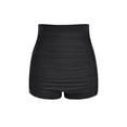 thumbnail image 3 of Women’s Shirring Swim Shorts Tummy Control Bathing Suit Bottoms High Waist Board Shorts, 3 of 4