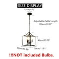 KUDOSALE 16" 3Light Farmhouse Lantern Chandelier, Bird Cage Entry