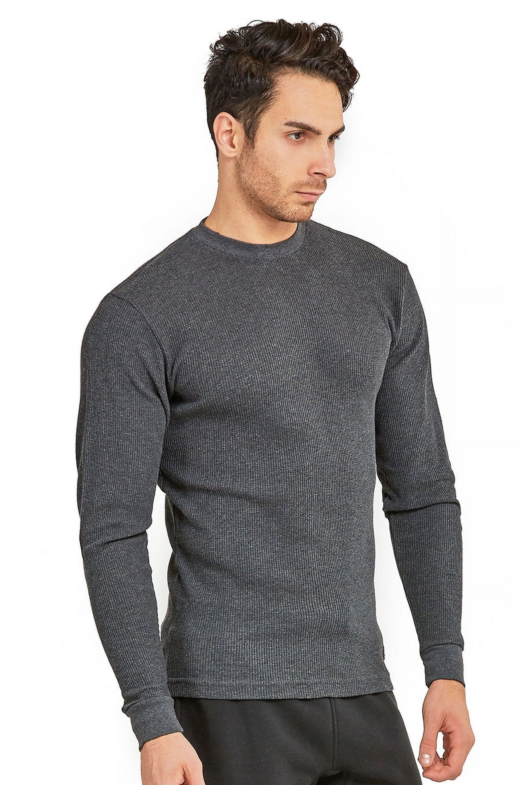 Top Pro Men's Classic Waffle Knit Heavyweight Cotton Long Sleeve Thermal T-Shirt Top