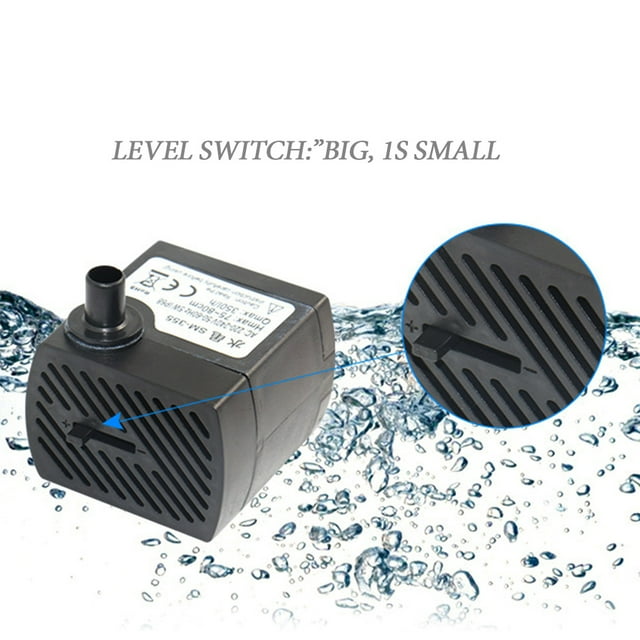 Aquarium Water Pump Ultra Quiet Submersible Water Pump With LED Light Fish Pond Aquarium Tank Fountain US Plug