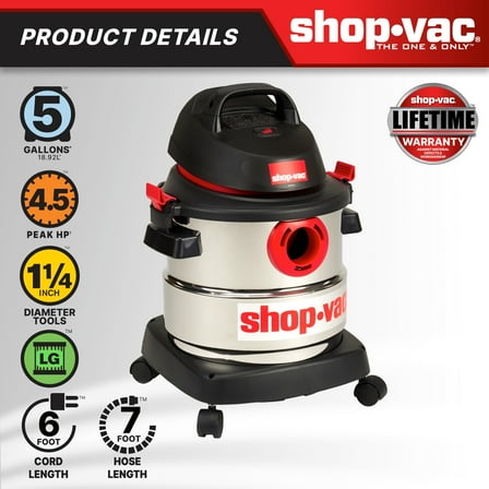Shop-Vac 5 Gallon 4.5 Peak HP Wet Dry Vacuum