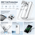 thumbnail image 3 of 5 in 1 Case for iPhone 15 Pro 6.1-Inch with 2-Pack Each Tempered Glass Screen Protector and Camera Lens Protector, Non-Yellowing Shockproof Bumper Phone Cover (Clear), 3 of 7
