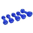 thumbnail image 3 of Blue Hex Vinyl Coated Hand Weights Dumbbells - 2 Pounds - Single Count, 3 of 4