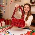 thumbnail image 2 of Bolso Hobo shoowyees de Fiesta Y2K Plateado para Mujer con Lazo Rojo, 2 of 7