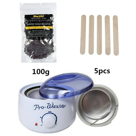 Wax Melts Hair Removal Yosoo Hot Wax Warmer, Electric Hair Removal Hard Wax Melts Kit For Women and Men + 100g Hard Wax Beans + 5pcs Wax Applicator Sticks,Chocolate ()