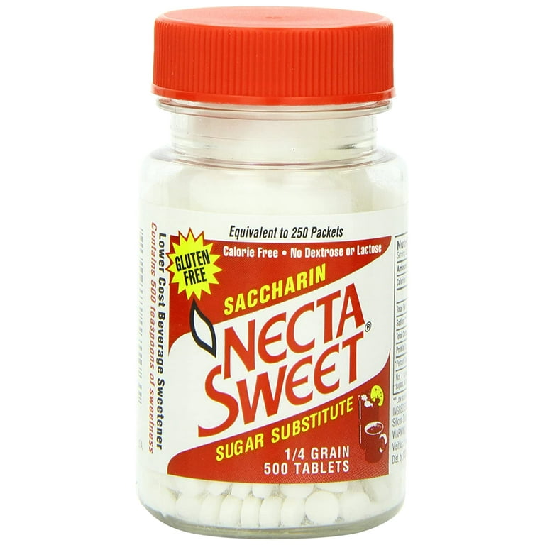 Necta Sweet Saccharin Sugar Substitute Tablets, 1/4 Grain, 500 Ea, 2 Pack -  Walmart.com