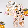 thumbnail image 2 of CONROSES Hallowmas Pajama Set for Women 2 Peice Halloween Pjs Ghost Pumpkin Graphic Long Sleeve Buttons Tops Pants Loungewear Sets Cozy Nightwear Sleepwear, 2 of 6