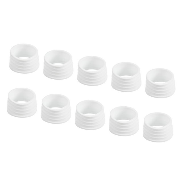 Uxcell Non Slip Rubber Badminton Racket Racquet Grip Band Fix Ring, White 10 Pack