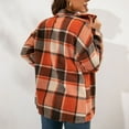 thumbnail image 5 of jsaierl Womens Shacket Jacket Flannel Shacket Fall Plaid Jackets Long Sleeve Button Down Shirts Boyfriend Blouses Tops, 5 of 8