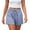Blue, variant on Women's Striped Low Rise Shorts Drawstring Tie Button Front Summer Casual Mini Shorts Blue,XS