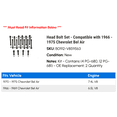 thumbnail image 2 of Head Bolt Set - Compatible with 1966 - 1975 Chevy Bel Air 1967 1968 1969 1970 1971 1972 1973 1974, 2 of 2