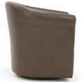 thumbnail image 3 of Pemberly Row Traditional Faux Leather Swivel Club Chair in Dark Brown, 3 of 4