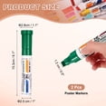 thumbnail image 2 of Uxcell Poster Markers, 2Pcs Large Capacity Permanent Huge Banners Posters Markers Bold Thick Chisel Tip Pen for Painting Drawing on Plastic Glass Wood Fabric Canvas, Green(0.5" Tip Width), 2 of 7