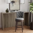 thumbnail image 2 of Hillsdale Furniture Edenwood Wood Bar Height Swivel Stool, Chocolate with Smoke Gray Fabric, 2 of 6