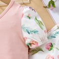 thumbnail image 4 of Pantalones Conjunto de ropa para bebés y niñas, chaleco informal con estampado Floral y pantalones acampanados Cgtredaw Rosa T 4-5 años Única para Niña, 4 of 7