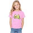thumbnail image 2 of Girls Graphic Tees Cute Kawaii Avocados Short Sleeve Kids T-Shirt, 100% Cotton Soft Casual Tops for Children, 2 of 5