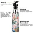 thumbnail image 3 of Yayeee 33oz Insulated Water Bottle Double Wall Stainless Steel with Flip Straw Lid, Vibrant Flowers, 3 of 7