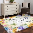 thumbnail image 3 of Area Rugs for Living Room Bedroom, Spring Wildflowers 4'x6' Rug Washable Carpet Runner Indoor Outdoor, Watercolor Tulip Floral Leaf Plant Yellow Non Slip Accent Floor Mats Rug for Kitchen, Office, 3 of 8