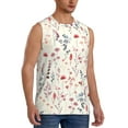 thumbnail image 2 of Fotbe Wildflower Watercolor 3 Men's Camiseta sin Mangas Estampada para Hombres, Playera Casual para Gimnasio, Entrenamiento, Playa-XX-Large, 2 of 7
