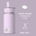 thumbnail image 4 of Hydrapeak Mini 14oz Water Bottle with Straw Lid, Insulated Water Bottle, Water Bottle Stainless Steel, Water Bottles (Blush), 4 of 9