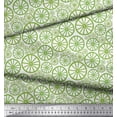 thumbnail image 2 of Soimoi Green Modal Satin Fabric Wheel Ethnic Print Sewing Fabric Yard 42 Inch Wide, 2 of 3