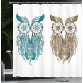 thumbnail image 4 of Ambesonne Tribal Shower Curtain, Farsighted Birds, 69"Wx75"L, Cream White Teal, 4 of 5