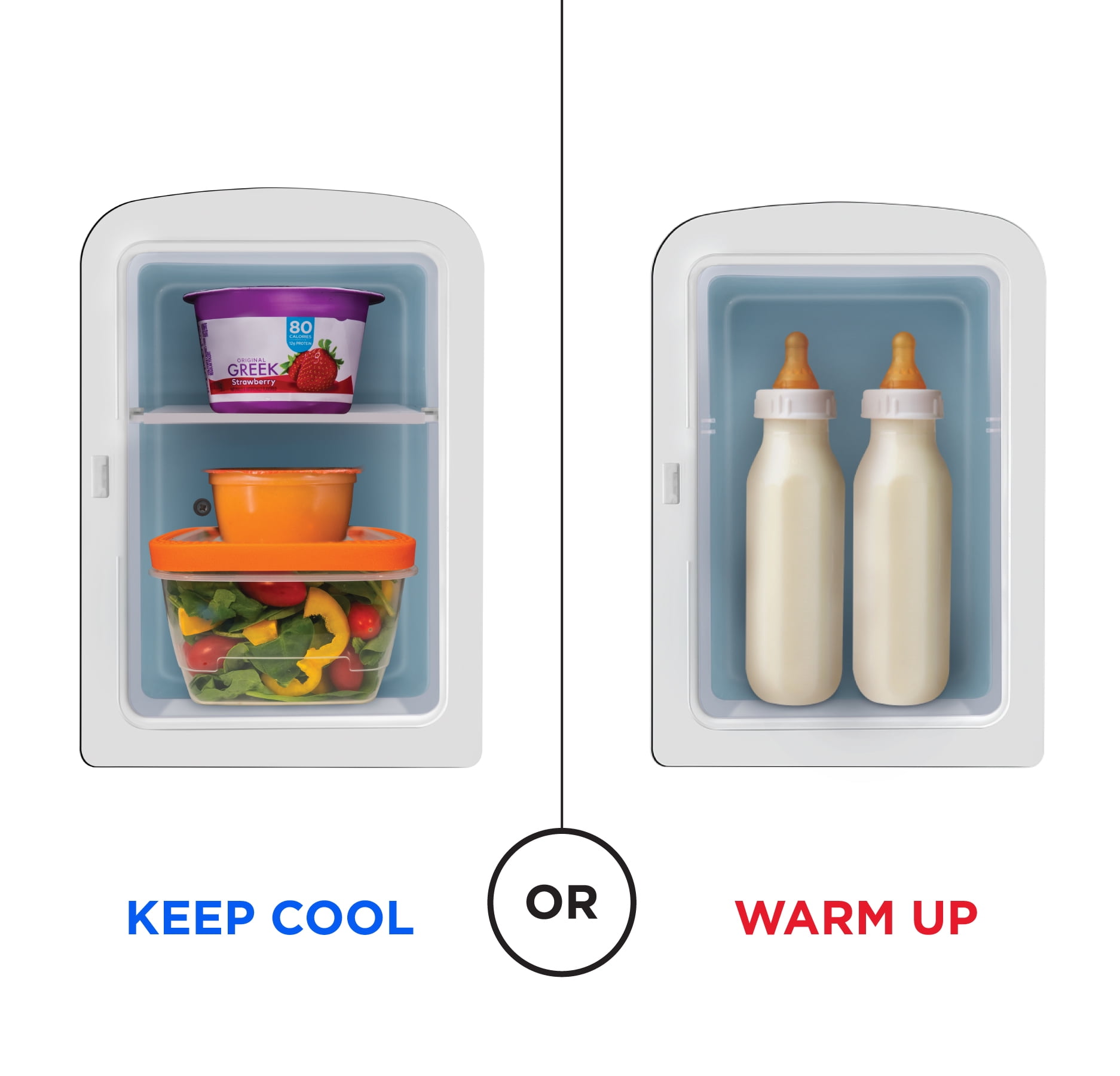 chefman 0.52 cu ft portable mini mirrored personal fridge