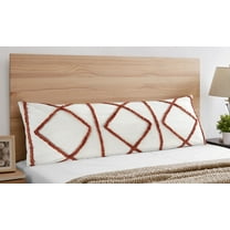 Sweet Jojo Designs Diamond Tuft Orange and Ivory Geometric Body Pillow Cover Case 54x20 (Pillow Not Included)