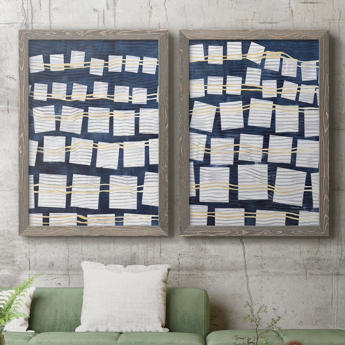 Networks III - Premium Framed Canvas 2 Piece Set - Ready to Hang
