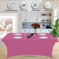 thumbnail image 3 of 2 Pack 8FT Table Cloth for Rectangle Table Hot Pink Tablecloth Rectangular Fitted Stretch Spandex Table Covers 8 ft for Birthday, Cocktail, Wedding, Banquet Spring Summer Outdoor Party, 3 of 7