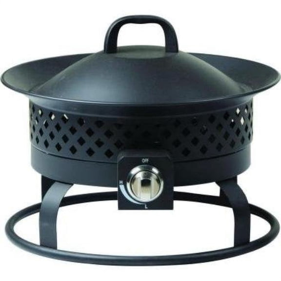 Bond Solara Steel Natural Gas Firebowl - Portable Round Fire Pit - Black