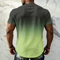 thumbnail image 5 of Mens T-Shirts Crew Neck Gradient Short Sleeve Loose Fit Sports Cotton Summer Streetwear Mint Green XL, 5 of 5