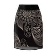 thumbnail image 2 of Women's Pencil Skirt Black/Geometric Garden Print, 2 of 7