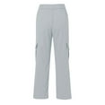 thumbnail image 5 of Timegard Cargo Pants for Women Straight Leg High Waist Outdoor Lightweight Lounge Pants Multi Pockets, 5 of 5