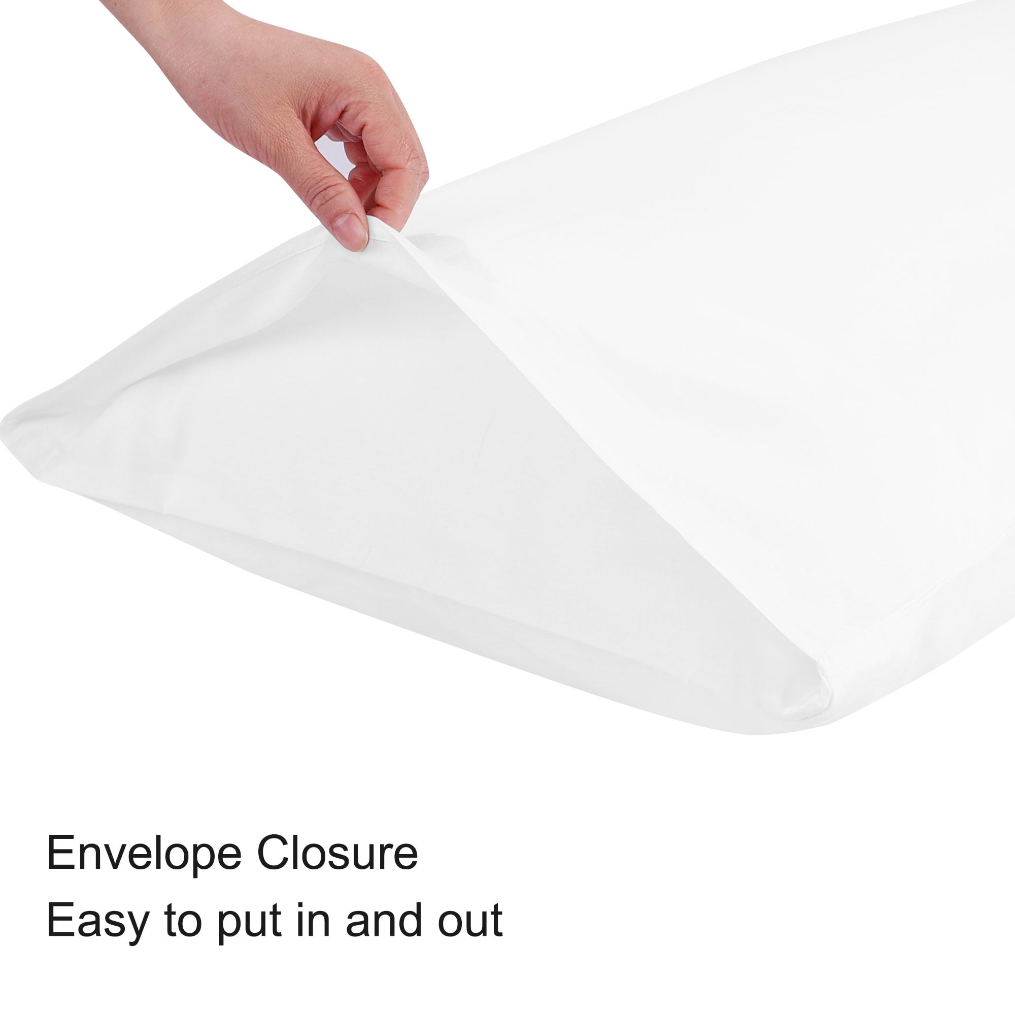 3 Pack Breathable Egyptian Cotton Body Pillow Covers, 20" x 60", White