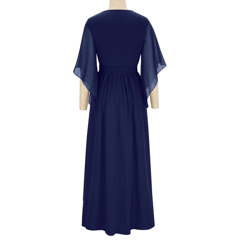 deep blue mini dress Laura Long Sleeve Open Tie Back Dress, Navy / M Size:24 months/2 Year Low Iron If Needed 4. 15-105