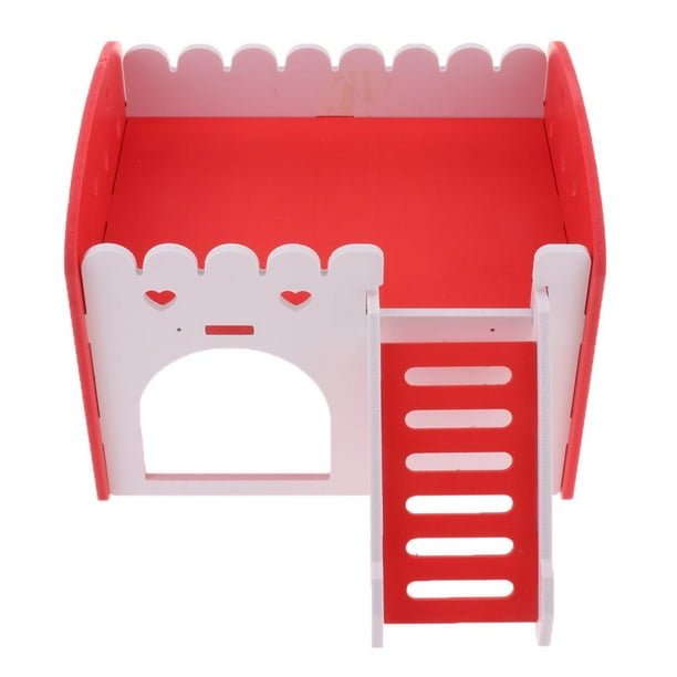 Castillo para animales pequeños Ideal para hámster Conejillo de indias Escondite para hámster mascota pequeña rojo