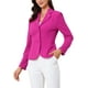thumbnail image 4 of BLAZER DE TRABAJO CHIC PARA MUJERES CON SOLAPA Y MANGAS LARGAS, TRAJE BLAZER EN ROJO ROSA, TALLA XL, 4 of 6