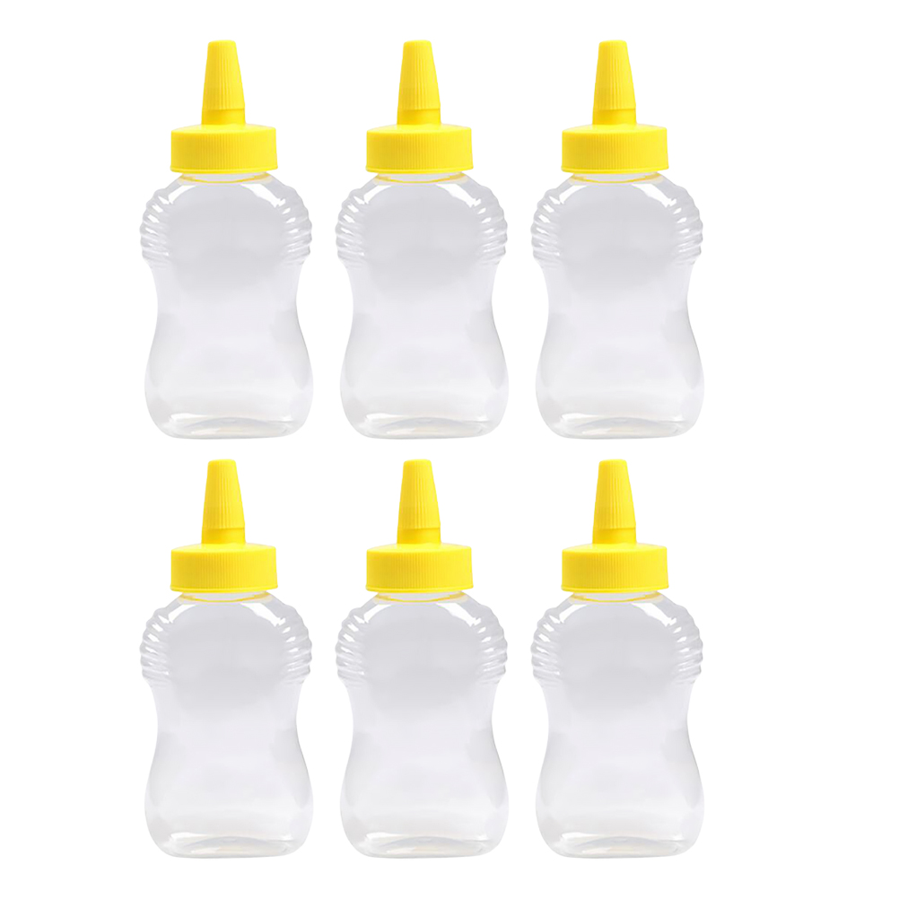6pcs Honey Bottle Honey Jar with Honey Squeeze Bottle Honey Jam