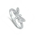 thumbnail image 4 of Clear Cubic Zirconia Boho Dragonfly Animal Ring 925 Sterling Silver Band White Jewelry Female Size 5, 4 of 4