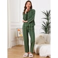 thumbnail image 3 of DARING DIVA Cotton Pajamas Button Down Pants Loungewear Set L Green, 3 of 7
