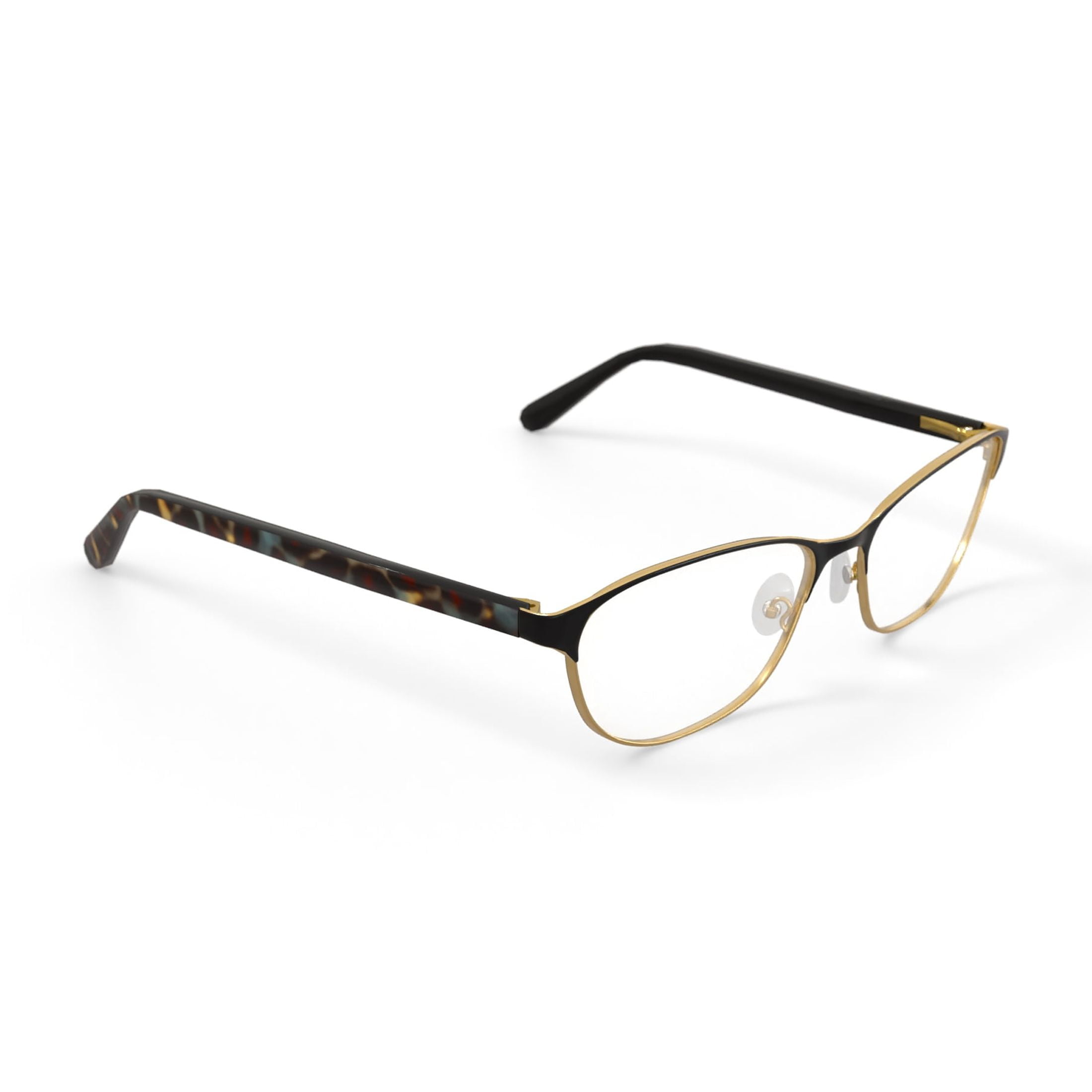 Walmart Men's FM16107 Browline Prescription Eyeglasses with Case, Gold/Black