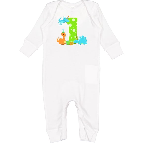 Inktastic Dinosaur First Birthday Party Baby Romper Coveralls