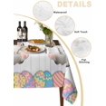 thumbnail image 5 of Grey Easter Suqare Tablecloth - 60 x 60 Inch, Spring Cartoon Bunny Colorful Eggs Wood Grain Waterproof & StainResistant Tablecloth, Washable Oil-proof Table Cover for Dining/Party/Wedding/Buffet, 5 of 9