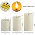 thumbnail image 4 of Velas sin llama Luz de vela LED con pilas 4quot; 5quot; 6quot; Juego de 3 llamas danzantes parpadeantes Real Wick 3d con control remoto 4/5/6/8 horas temporizador kaili Sencillez, 4 of 4
