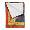 thumbnail image 2 of England Soft Flannel Fleece Throw Blanket, Grunge Union Jack Design National United Kingdom Country Flag Image, Cozy Plush for Indoor and Outdoor Use, 60" x 80", Night Blue Vermilion, by Ambesonne, 2 of 5